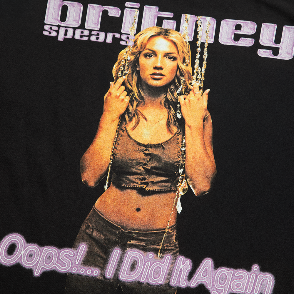 Oops!... I Did It Again Beaded Curtain Black T-Shirt Detail
