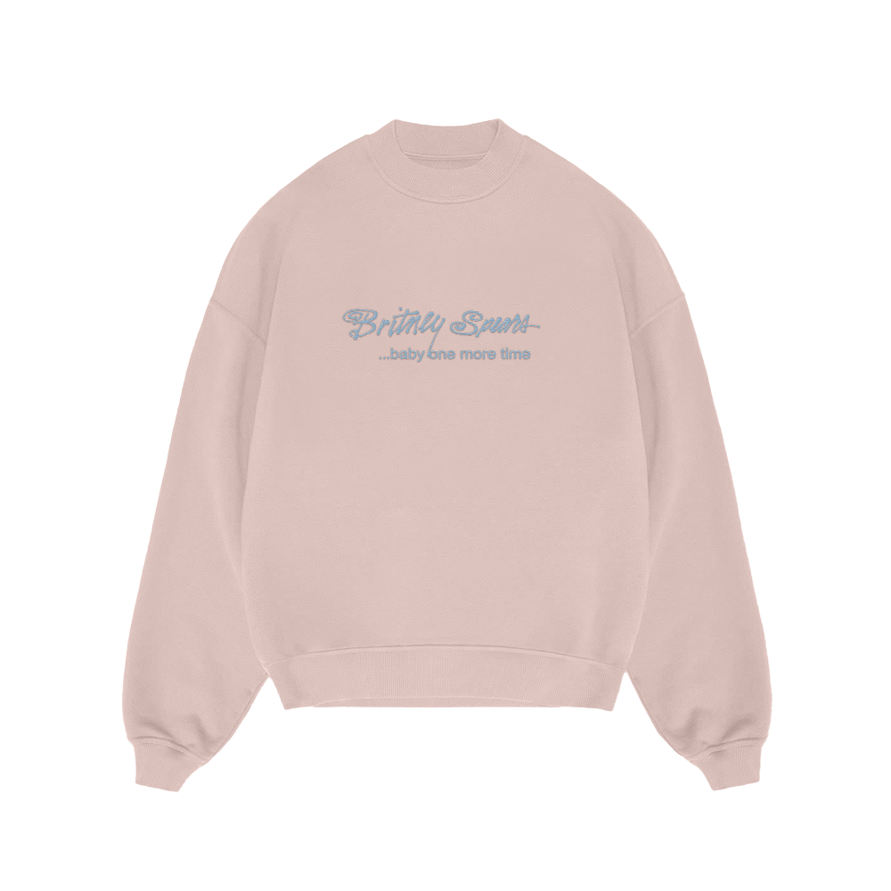 ...baby one more time Embroidered Crewneck Pullover