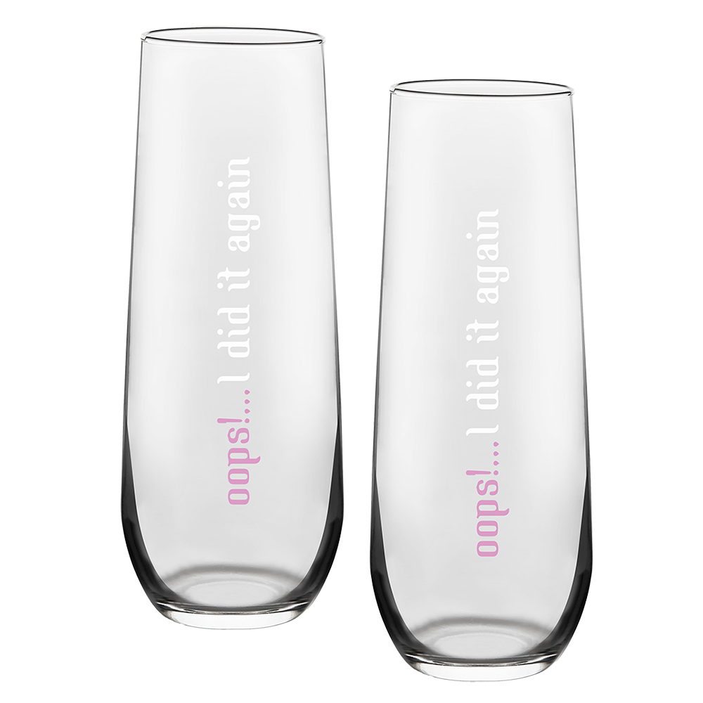 Oops!... I Did It Again Champagne Flute Set